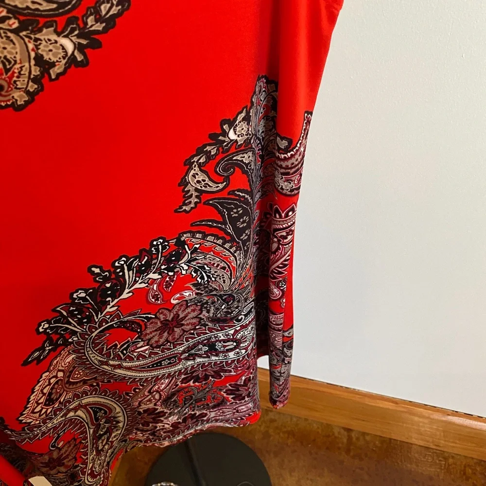 Melissa Paige Sleeveless Tunic Paisley Red XS - Picture 6 of 8